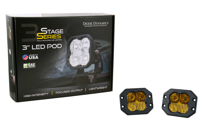 Diode Dynamics SS3 Pro ABL - Yellow SAE Fog Flush (Pair)