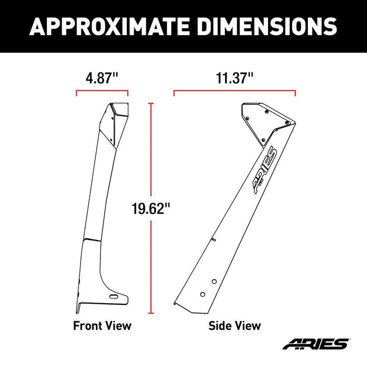 Aries 15915 Roof Light Mounting Bracket kit Fits 1997-2006 Jeep Wrangler TJ