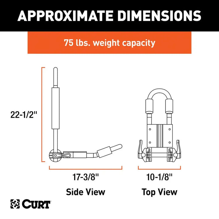 CURT 18320 Adjustable Aluminum Roof Rack Kayak Holders