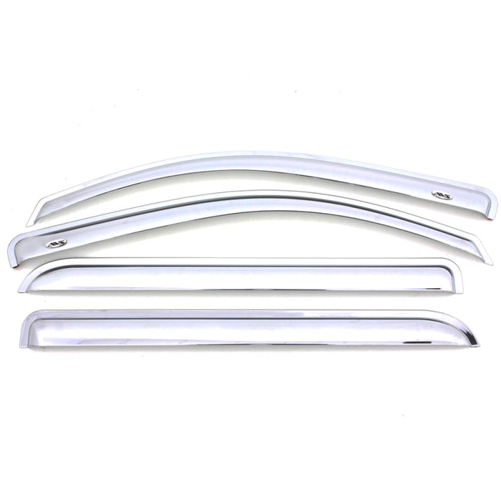 AVS 07-18 Toyota Tundra Crewmax Ventvisor Outside Mount Front & Rear Window Deflectors 4pc - Chrome