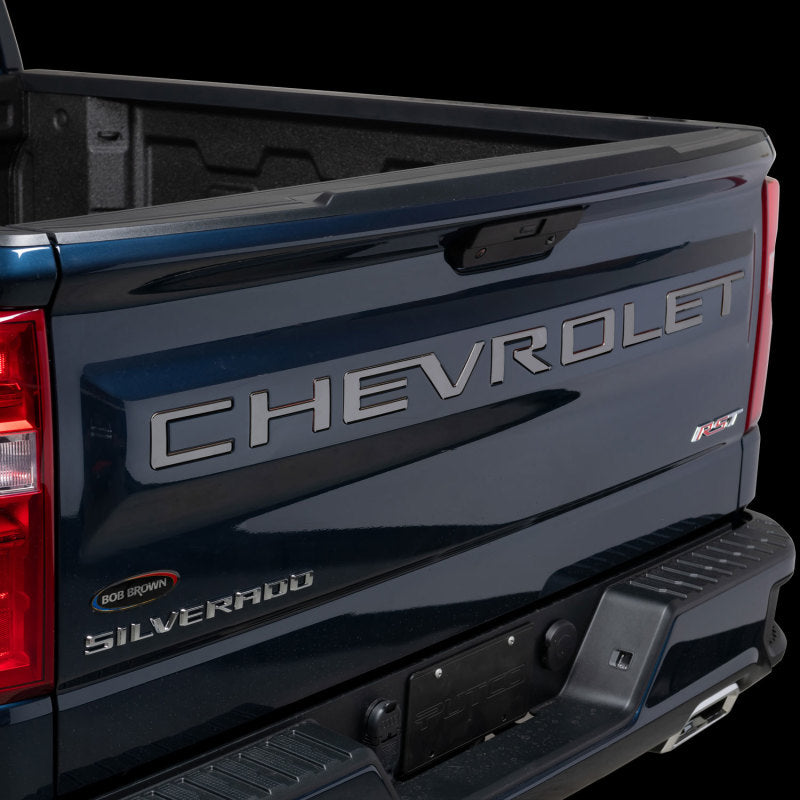 Putco 2020 Chevy Silv 2500/3500 Blk Platinum Tailgate Letters - CHEVROLET - Stamped Version