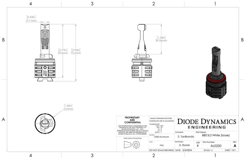 Diode Dynamics 880/881 Yellow SL2 LED Bulbs (pair)