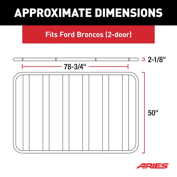 Aries 2070615 Textured Black Aluminum Platform Roof Rack for Ford Bronco 2-Door