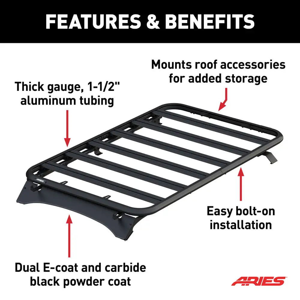 Aries 2070615 Textured Black Aluminum Platform Roof Rack for Ford Bronco 2-Door