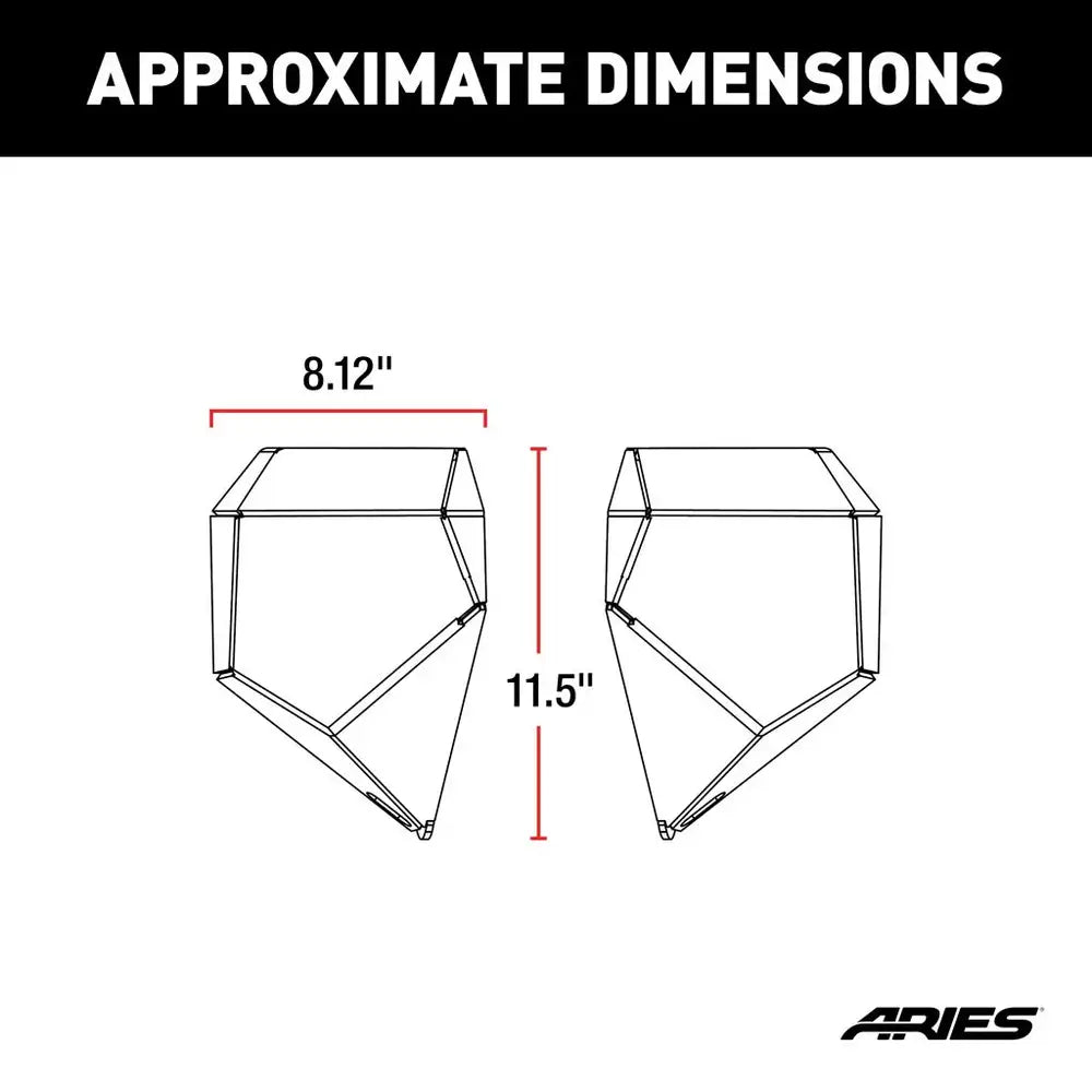 Aries 2081207 TrailChaser End Caps Fits 2018-Current Jeep Wrangler JL and Gladiator JT