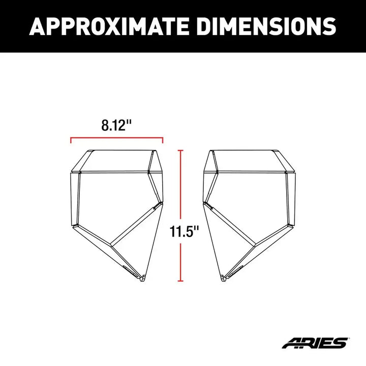 Aries 2081207 TrailChaser End Caps Fits 2018-Current Jeep Wrangler JL and Gladiator JT