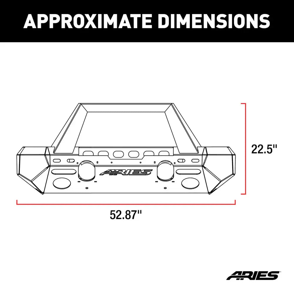 ARIES 2082055 TRAILCHASER JEEP WRANGLER 2007-2017 JK ALUMINUM FRONT BUMPER