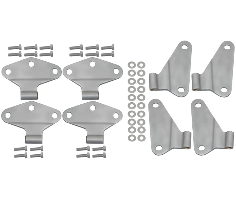 Kentrol 07-18 Jeep Wrangler JK Body Door Hinge Set 8 Pieces 4 Door Bare Grey