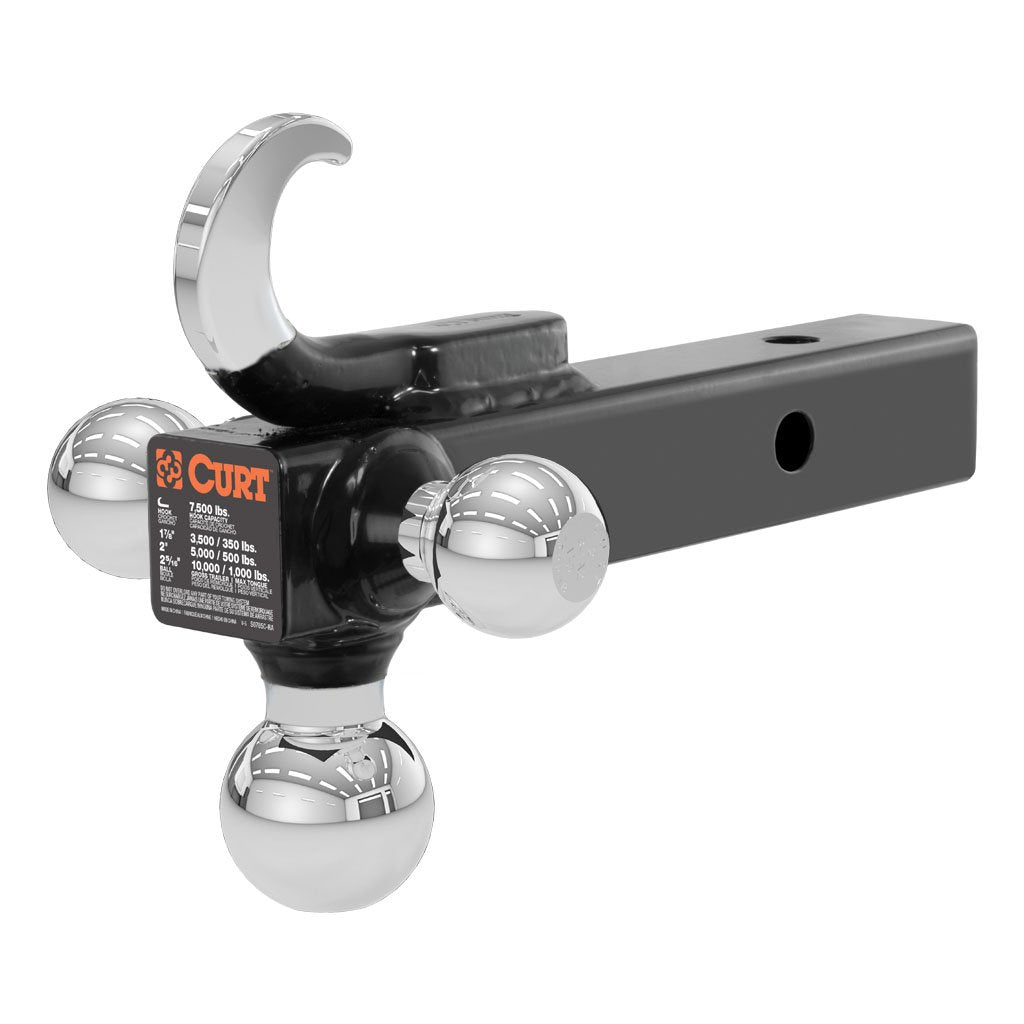 Curt 45675 Multi-Ball Mount With Hook 2 Inch Solid Shank