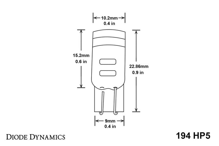 Diode Dynamics 194 LED Bulb HP5 LED - Amber (Single)