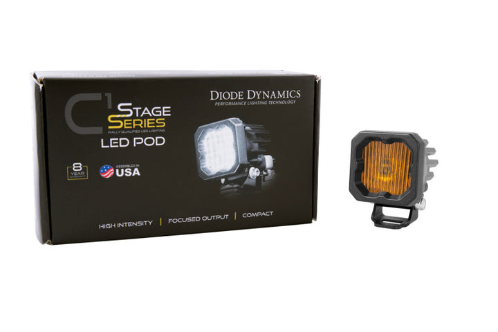 Diode Dynamics Stage Series C1 LED Pod - Yellow SAE Fog Standard ABL Each