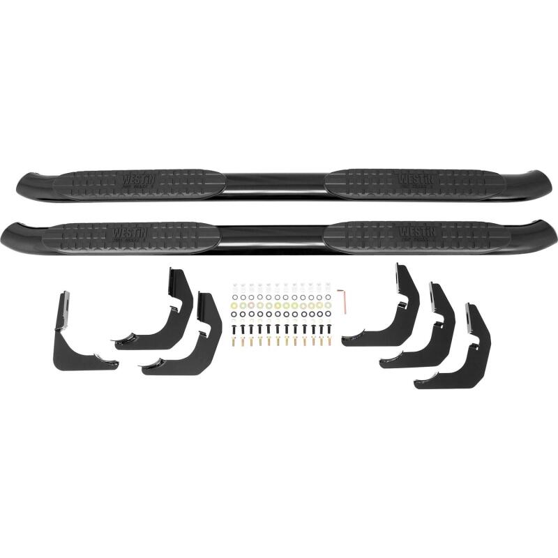 Westin 2014-2018 Chevrolet/GMC Silverado Sierra 1500 Dbl Cab PRO TRAXX 4 Oval Nerf Step Bars - Black