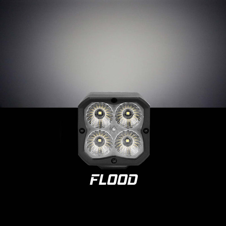 XK Glow XKchrome 20w LED Cube Light w/ RGB Accent Light - Flood Beam