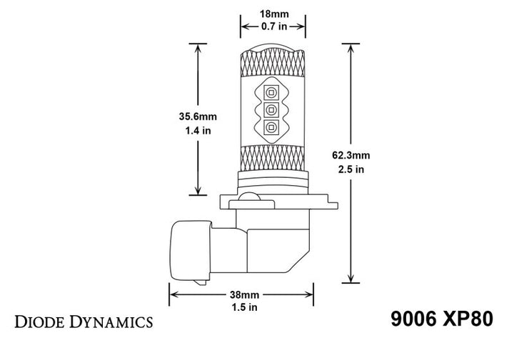 Diode Dynamics 9006 XP80 LED - Cool - White (Pair)