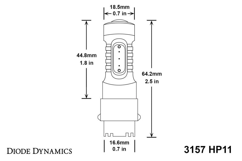 Diode Dynamics 3157 LED Bulb HP11 LED - Amber (Single)