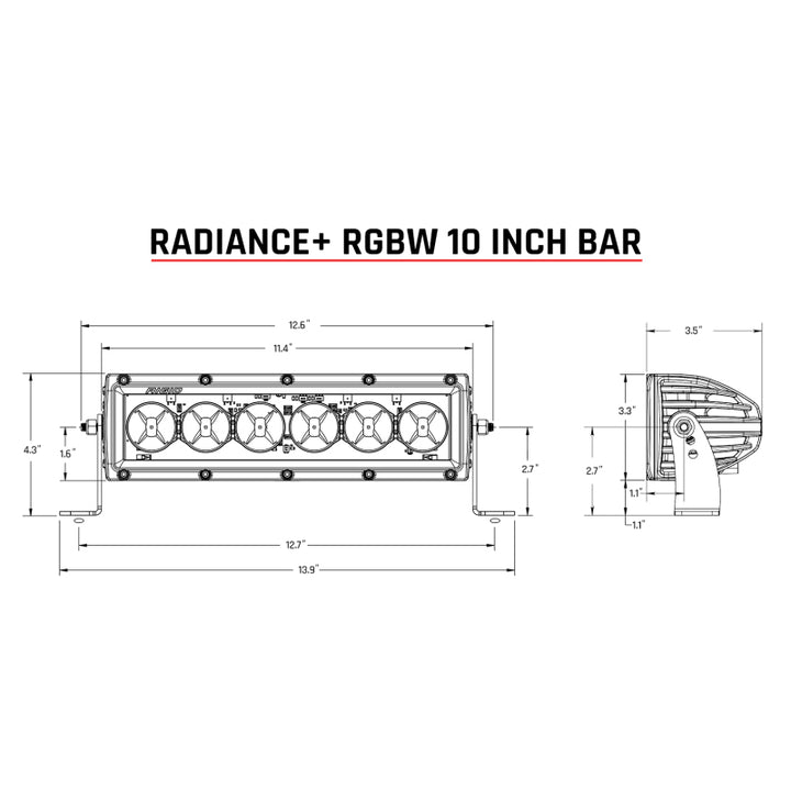 Rigid Industries Radiance+ 10in. RGBW Light Bar