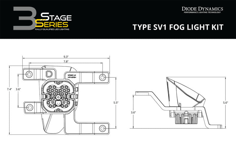 Diode Dynamics SS3 Pro Type SV1 Kit ABL - White SAE Fog