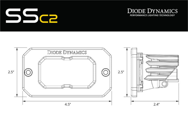 Diode Dynamics Stage Series 2in LED Pod Pro - Yellow Combo Flush ABL (Pair)