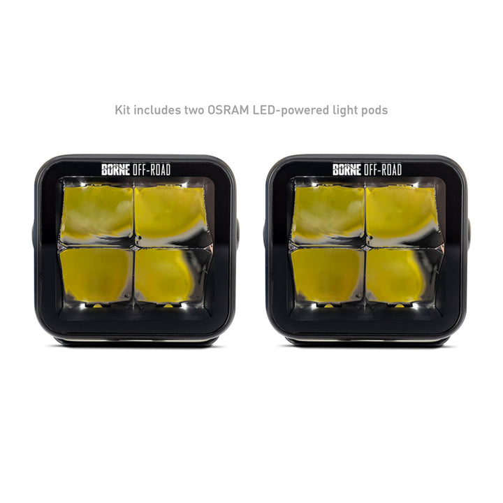 Borne Off-Road Light Pods (Kit of 2) 3x3 Spot