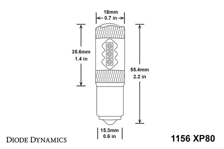 Diode Dynamics 1156 XP80 LED - Amber Four