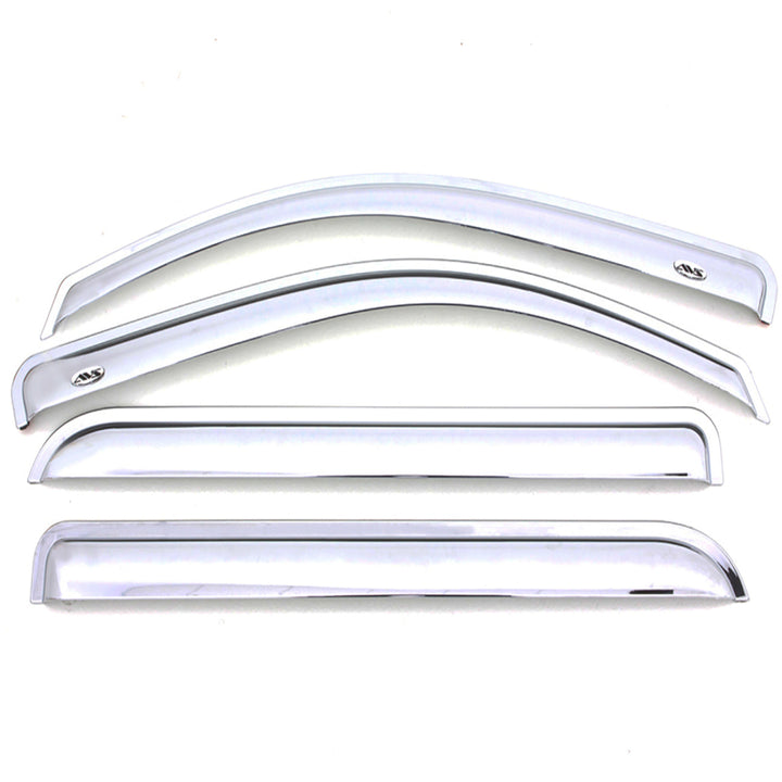 AVS 2019 RAM 1500 Crew Cab Ventvisor Outside Mount Front & Rear Window Deflectors 4pc - Chrome