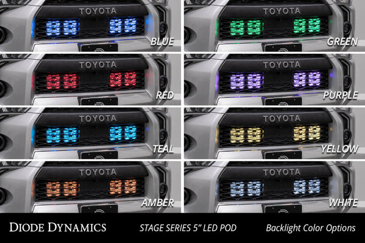 Diode Dynamics 14-23 Toyota 4Runner SS5 Stealth Grille LED 4-Pod Kit Sport - White Driving