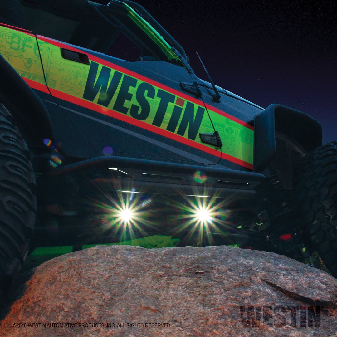 Westin 09-80015 LED Rock Light Kit Fits 2007-2018 Jeep Wrangler JK | JKU and 2018-2022 Jeep Wrangler JL | JLU