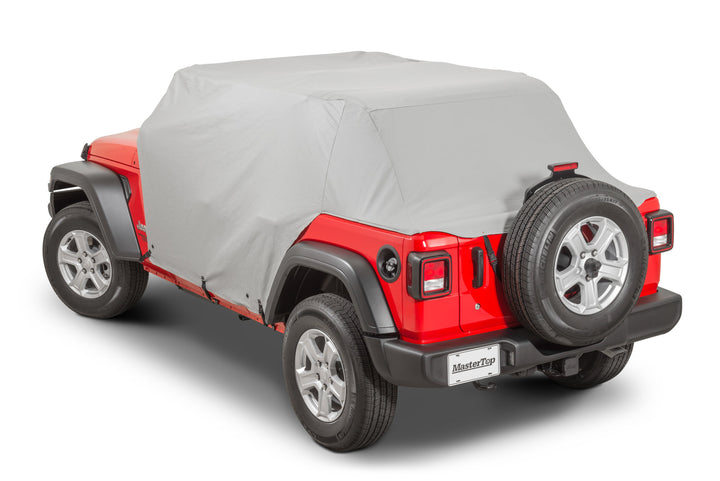 MasterTop 11110609 Full Door Cab Cover Fits 2018-Current Jeep Wrangler JLU 4 Door with all hardware removed Gray Denim