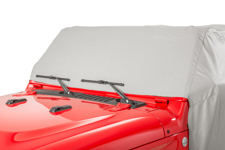 MasterTop 11110609 Full Door Cab Cover Fits 2018-Current Jeep Wrangler JLU 4 Door with all hardware removed Gray Denim