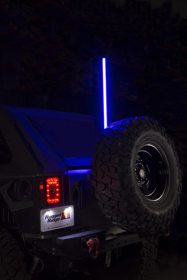 Rugged Ridge 11250.22 RGB 39 Inch Lighted Whip w/ Bracket Fits 2007-2018 Jeep Wrangler JK