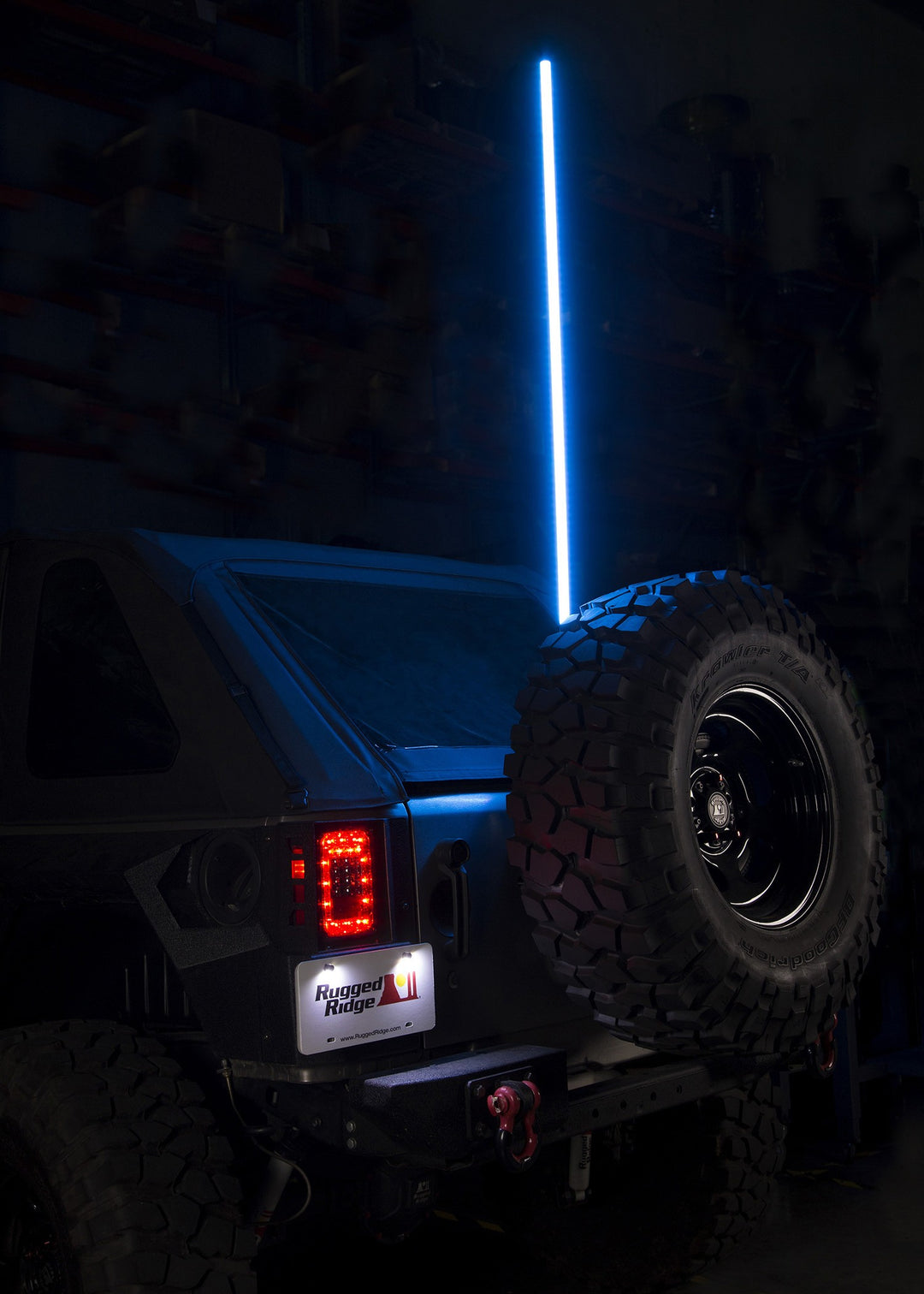 Rugged Ridge 11250.23 RGB 60 Inch Lighted Whip w/ Bracket Fits 2007-2018 Jeep Wrangler JK