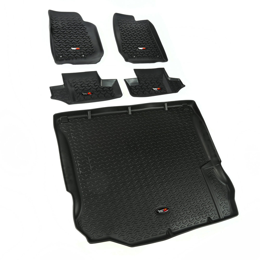 Rugged Ridge 12988.03 Black Floor Liner Kit Fits 2011-2018 Jeep Wrangler JK 2 Door