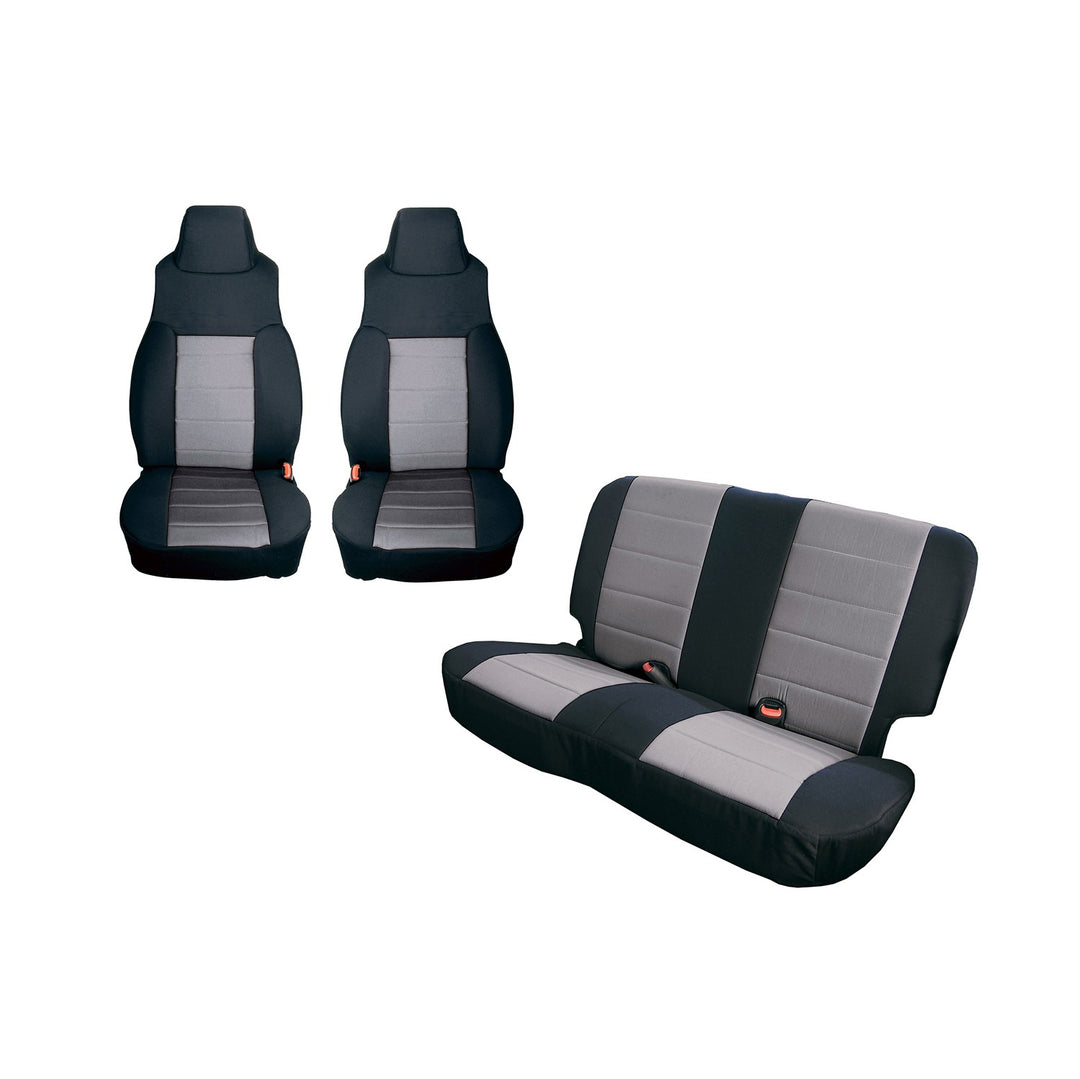 Rugged Ridge 13292.09 Seat Cover Kit Fits 1997-2002 Jeep Wrangler TJ Black/Gray