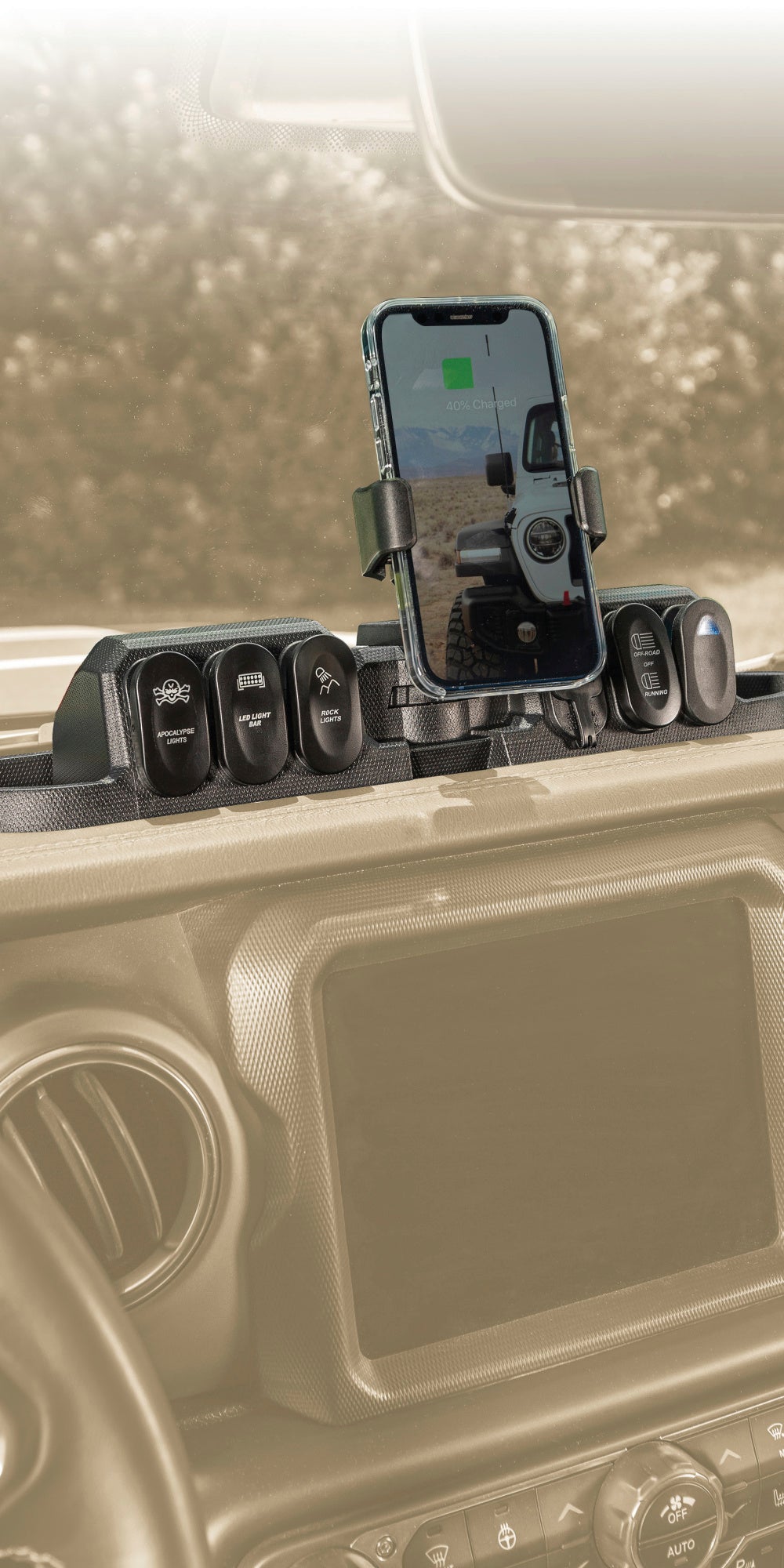 Rugged Ridge 13551.29 Dash Mount Switch Pod Kit Fits 2018-Current Jeep Wrangler JL and Gladiator JT