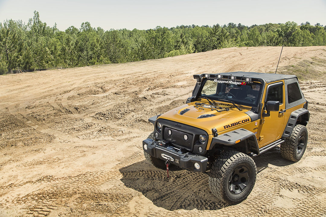 Rugged Ridge 13750.39 Bowless Soft Top Fits 2007-2018 Jeep Wrangler JK 2 Door Black