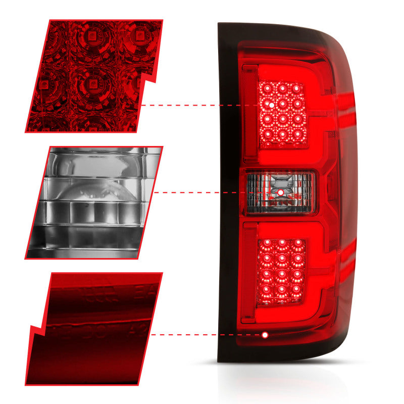 ANZO 2014-2018 Chevy Silverado 1500 LED Taillights Red/Clear