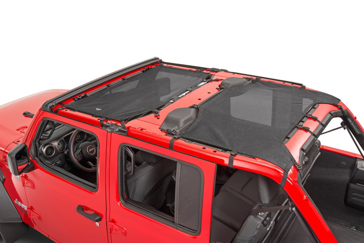 MasterTop 14201601 ShadeMaker Freedom Black Mesh Bimini Top Plus Fits 2018-2023 Jeep Wrangler JL 4 Door