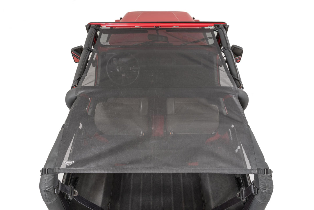 MasterTop 14220201 Black Mesh Bimini Top ShadeMaker Plus Fits 1992-2006 Jeep Wrangler TJ | YJ