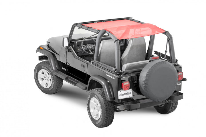 MasterTop 14220202 Red Mesh Bimini Top ShadeMaker Plus Fits 1992-2006 Jeep Wrangler TJ | YJ