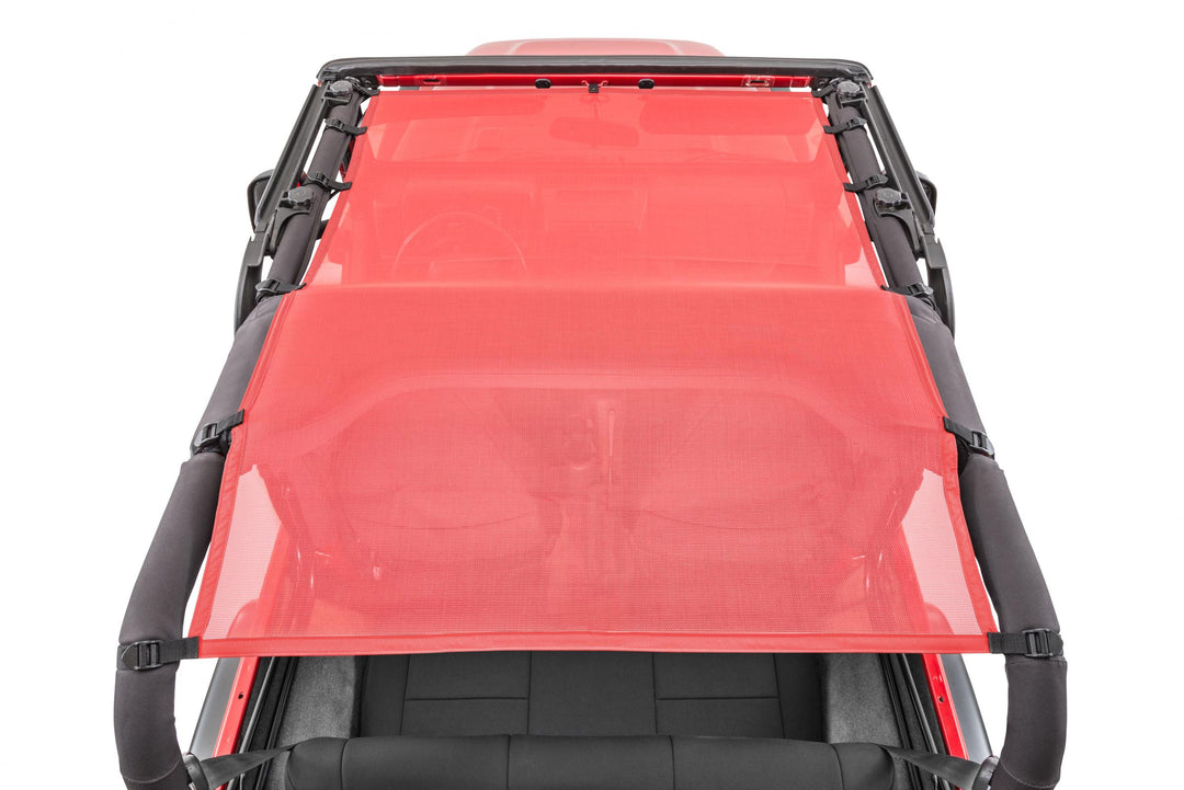 MasterTop 14220202 Red Mesh Bimini Top ShadeMaker Plus Fits 1992-2006 Jeep Wrangler TJ | YJ