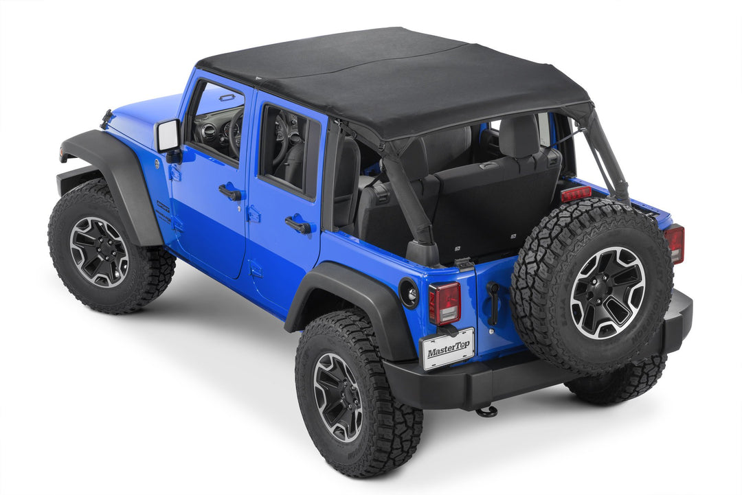 MasterTop 14300424 Cable Style Bimini Top Plus Fits 2007-2009 Jeep Wrangler JK 4 Door with Header Mastertwill