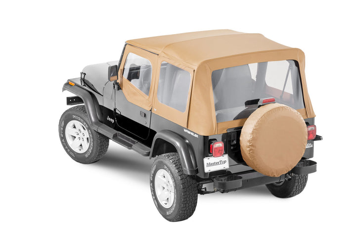 MasterTop 15110117 Replacement Soft Top with Door Skins and Clear Glass Fits 1988-1995 Jeep Wrangler YJ Spice