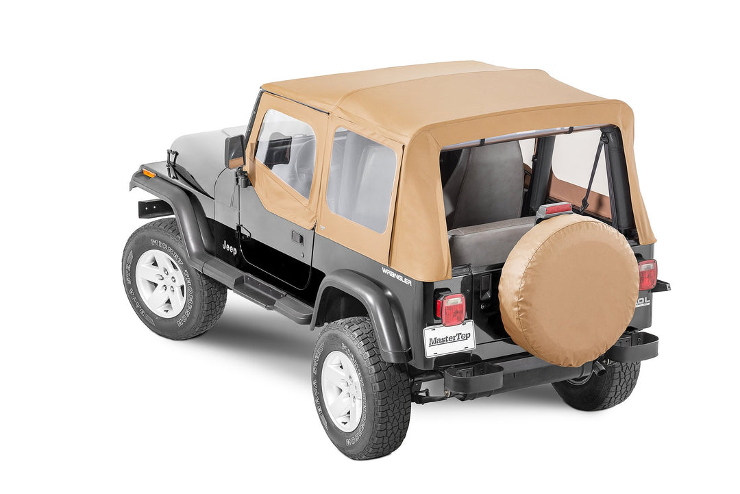 MasterTop 15110117 Replacement Soft Top with Door Skins and Clear Glass Fits 1988-1995 Jeep Wrangler YJ Spice