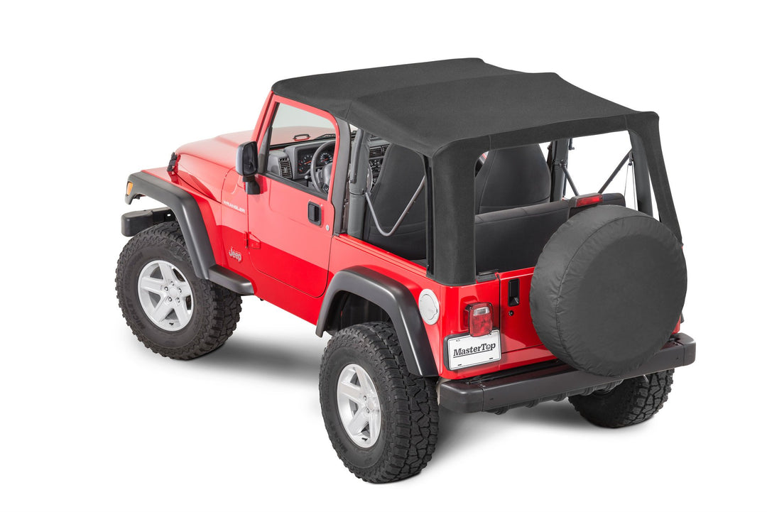MasterTop 15201224 Replacement Top without Door Skins with Tinted Glass Fits 1997-2006 Jeep Wrangler TJ Black MasterTwill