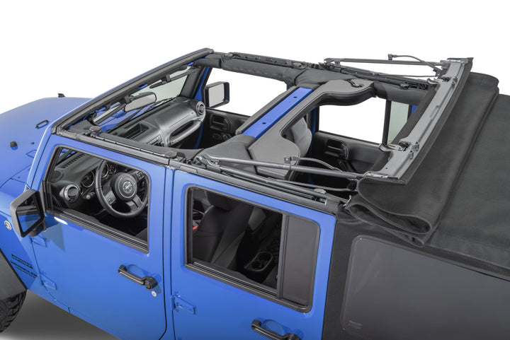 MasterTop 15201424 Replacement Top with Tinted Glass Fits 2007-2009 Jeep Wrangler JKU 4 Door Black MasterTwill