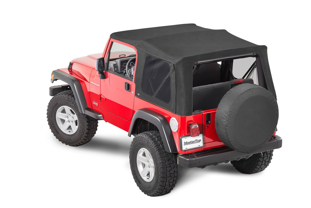 MasterTop 15211224 Replacement Top with Door Skins and Tinted Glass Fits 1997-2006 Jeep Wrangler TJ Black MasterTwill