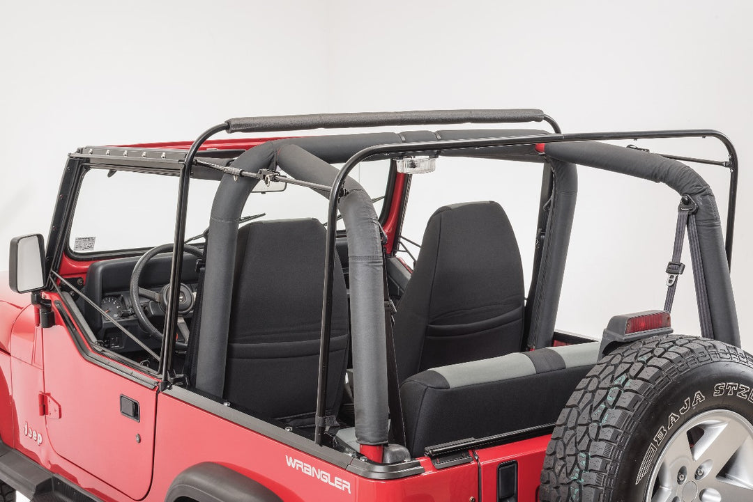 MasterTop 15601135 Full Hardware Soft Top with Doors and Tinted Glass Fits 1988-1995 Jeep Wrangler YJ Black