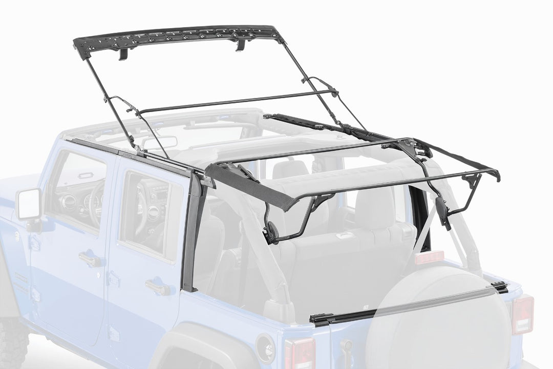 MasterTop 15601424 Full Soft Top Kit with Tinted Glass Fits 2007-2018 Jeep Wrangler JKU 4 Door Black MasterTwill