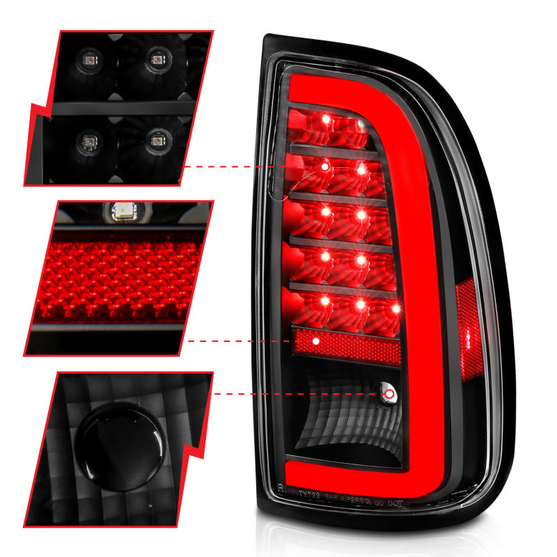 ANZO 00-06 Toyota Tundra LED Taillights w/ Light Bar Black Housing Clear Lens