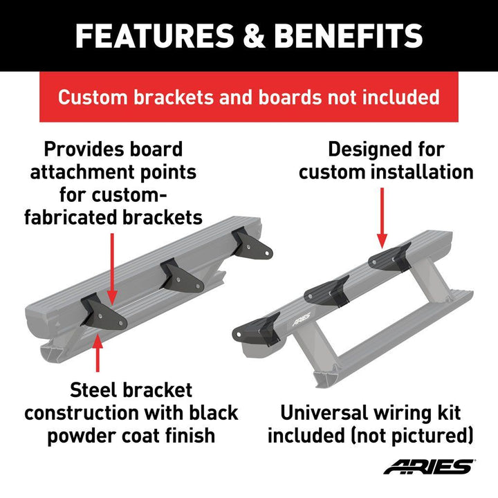 Aries 3025176 ActionTrac Universal Mounting Brackets Qty 6